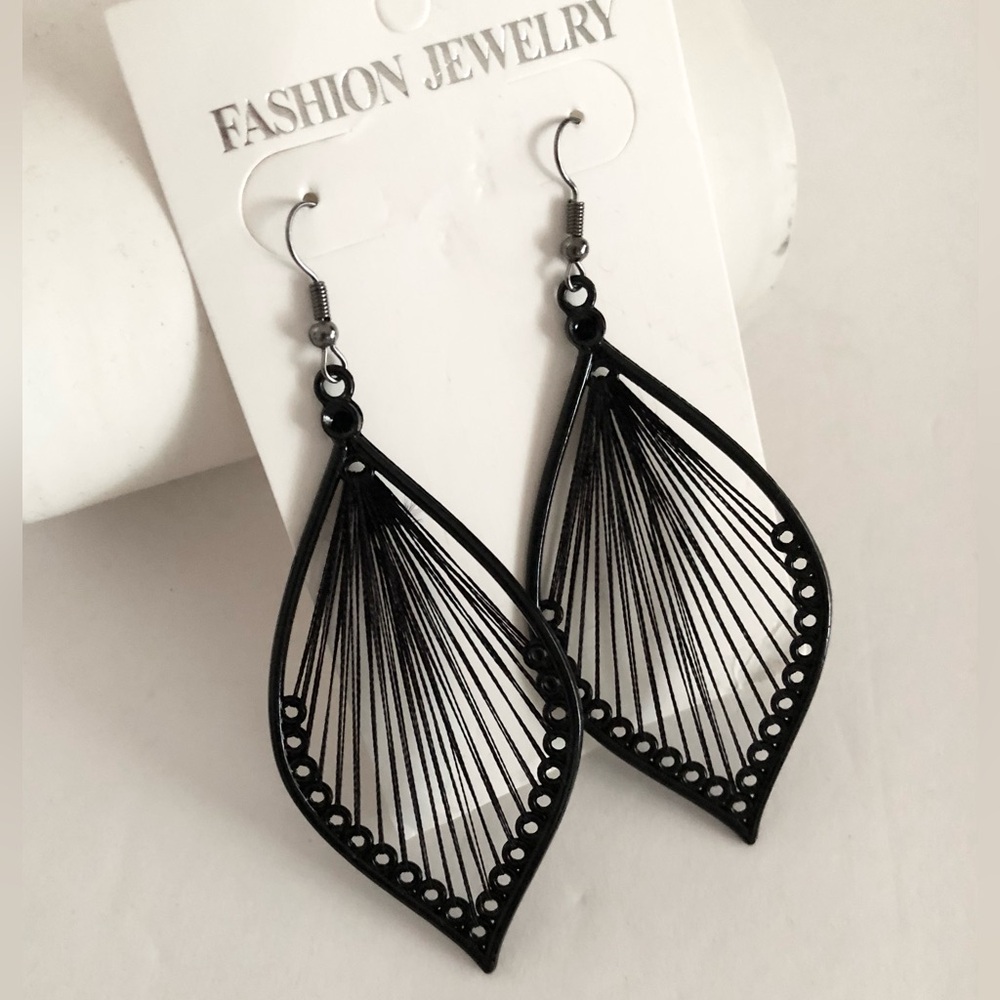 Threaded Teardrop Wire Earrings